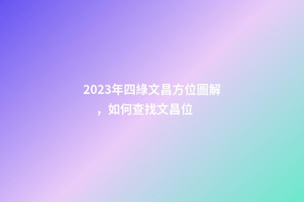 2023年四綠文昌方位圖解，如何查找文昌位